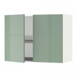 МЕТОД Навесной шкаф с посуд суш/2 дврц - белый, Калларп глянцевый светло-зеленый, 80x60 см
