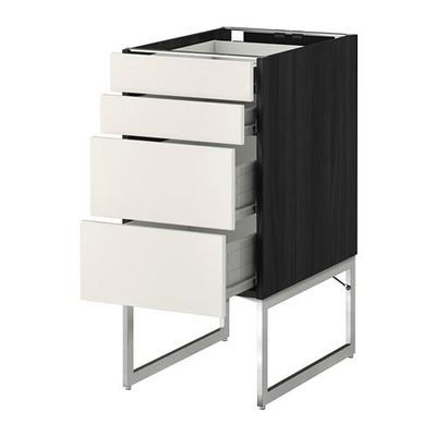 МЕТОД / ФОРВАРА Нплн шк 4 фронт/2 низк/2средн ящ - 40x60x60 см, Веддинге белый, под дерево черный МЕТОД / ФОРВАРА Нплн шк 4 фронт/2 низк/2средн ящ - 40x60x60 см, Веддинге белый, под дерево черный