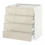 МЕТОД / МАКСИМЕРА Напольн шкаф 4 фронт панели/4 ящика - белый, Воксторп глянцевый светло-бежевый, 80x60 см МЕТОД / МАКСИМЕРА Напольн шкаф 4 фронт панели/4 ящика - белый, Воксторп глянцевый светло-бежевый, 80x60 см