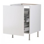 ФАКТУМ Напольный шкаф с выдвижной секцией - Аплод белый, 40 см