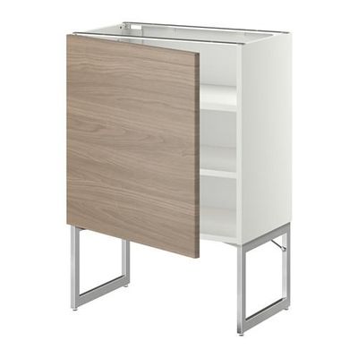 МЕТОД Напольный шкаф с полками - 60x37x60 см, Брокхульт под грецкий орех светло-серый, белый МЕТОД Напольный шкаф с полками - 60x37x60 см, Брокхульт под грецкий орех светло-серый, белый