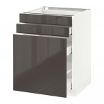 МЕТОД / МАКСИМЕРА Нплн шк с вдв мдл/2 фрнт - 60x60 см, Рингульт глянцевый серый, белый