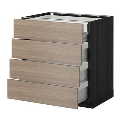 МЕТОД / ФОРВАРА Нплн шк 4фрнт/2нзк/3срд ящ - 80x60 см, Брокхульт под грецкий орех светло-серый, под дерево черный МЕТОД / ФОРВАРА Нплн шк 4фрнт/2нзк/3срд ящ - 80x60 см, Брокхульт под грецкий орех светло-серый, под дерево черный