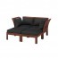 ÄPPLARÖ 2-местный модульный диван, садовый с табуретом для ног коричневая морилка/Холло черный