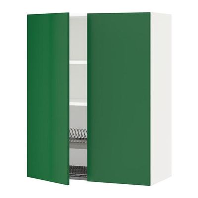 МЕТОД Навесной шкаф с посуд суш/2 дврц - 80x100 см, Флэди зеленый, белый