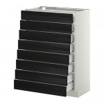 МЕТОД / МАКСИМЕРА Наполн шкаф 8 фронт/8 низк ящиков - белый, Тингсрид под дерево черный, 60x37 см МЕТОД / МАКСИМЕРА Наполн шкаф 8 фронт/8 низк ящиков - белый, Тингсрид под дерево черный, 60x37 см