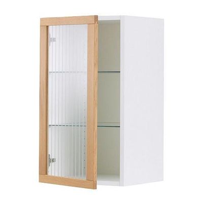 ФАКТУМ Навесной шкаф со стеклянной дверью - Ульриксдаль дуб, 40x70 см
