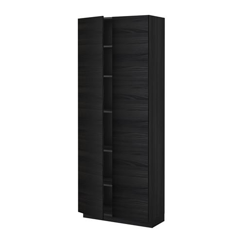 МЕТОД Высок шкаф с полками - под дерево черный, Тингсрид под дерево черный, 80x37x200 см МЕТОД Высок шкаф с полками - под дерево черный, Тингсрид под дерево черный, 80x37x200 см
