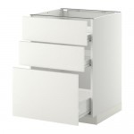 МЕТОД / ФОРВАРА Напольн шкаф 3фрнт пнл/2низк/1ср ящ - белый, Хэггеби белый, 60x60 см