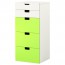 СТУВА Комбинация для хранения с ящиками - белый/зеленый