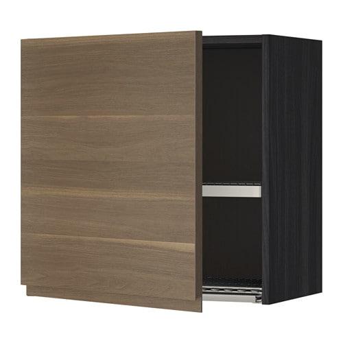 МЕТОД Шкаф навесной с сушкой - под дерево черный, Воксторп под грецкий орех, 60x60 см МЕТОД Шкаф навесной с сушкой - под дерево черный, Воксторп под грецкий орех, 60x60 см