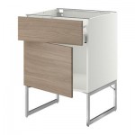 МЕТОД / МАКСИМЕРА Напольный шкаф с ящиком/дверью - 60x60x60 см, Брокхульт под грецкий орех светло-серый, белый МЕТОД / МАКСИМЕРА Напольный шкаф с ящиком/дверью - 60x60x60 см, Брокхульт под грецкий орех светло-серый, белый