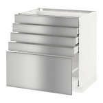 МЕТОД / МАКСИМЕРА Напольный шкаф с 5 ящиками - белый, Гревста нержавеющ сталь, 80x60 см