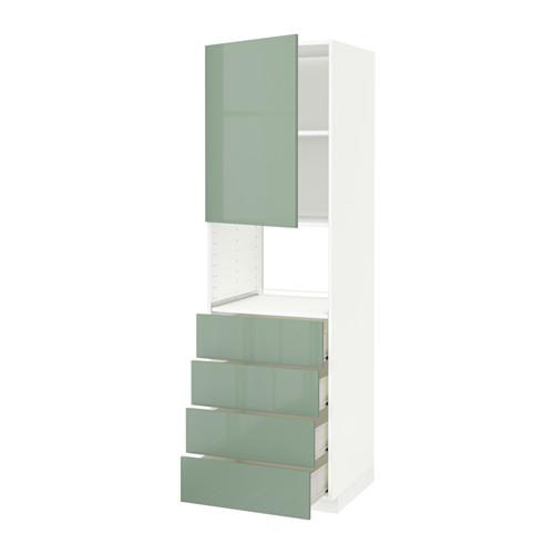 МЕТОД / ФОРВАРА Высок шкаф д/духовки/дверца/4ящика - белый, Калларп глянцевый светло-зеленый, 60x60x200 см МЕТОД / ФОРВАРА Высок шкаф д/духовки/дверца/4ящика - белый, Калларп глянцевый светло-зеленый, 60x60x200 см