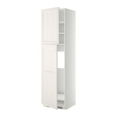 МЕТОД Высокий шкаф д/холодильника/2дверцы - 60x60x220 см, Лаксарби белый, белый