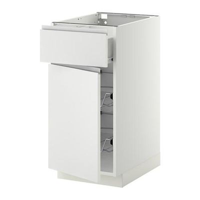 МЕТОД / ФОРВАРА Напольн шкаф с пров корз/ящ/дверью - 40x60 см, Нодста белый/алюминий, белый МЕТОД / ФОРВАРА Напольн шкаф с пров корз/ящ/дверью - 40x60 см, Нодста белый/алюминий, белый