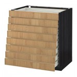 МЕТОД / ФОРВАРА Наполн шкаф 8 фронт/8 низк ящиков - 80x60 см, Экестад дуб, под дерево черный МЕТОД / ФОРВАРА Наполн шкаф 8 фронт/8 низк ящиков - 80x60 см, Экестад дуб, под дерево черный