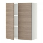 МЕТОД Навесной шкаф с полками/2дверцы - 80x100 см, Брокхульт под грецкий орех светло-серый, белый МЕТОД Навесной шкаф с полками/2дверцы - 80x100 см, Брокхульт под грецкий орех светло-серый, белый