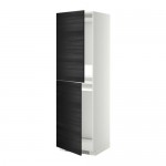 МЕТОД Высок шкаф д холодильн/мороз - белый, Тингсрид под дерево черный, 60x60x200 см