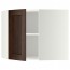 МЕТОД Угловой навесной шкаф с полками - белый, Эдсерум под дерево коричневый, 68x60 см