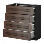 МЕТОД / ФОРВАРА Напольн шкаф 4 фронт панели/4 ящика - 80x37 см, Эдсерум под дерево коричневый, под дерево черный МЕТОД / ФОРВАРА Напольн шкаф 4 фронт панели/4 ящика - 80x37 см, Эдсерум под дерево коричневый, под дерево черный