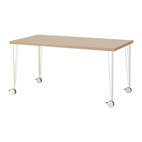 ЛИННМОН / КРИЛЛЕ Стол - бежевый/белый ЛИННМОН / КРИЛЛЕ Стол - бежевый/белый