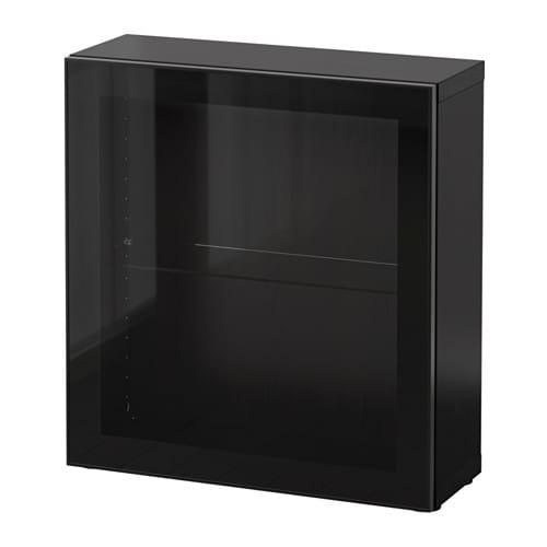 БЕСТО Стеллаж со стеклянн дверью - черно-коричневый/Глассвик черный/прозрачное стекло БЕСТО Стеллаж со стеклянн дверью - черно-коричневый/Глассвик черный/прозрачное стекло