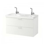 ГОДМОРГОН / ЭДЕБОВИКЕН Шкаф для раковины с 2 ящ - белый