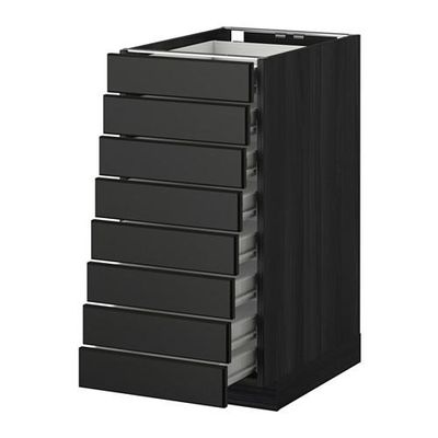 МЕТОД / ФОРВАРА Наполн шкаф 8 фронт/8 низк ящиков - 40x60 см, Лаксарби черно-коричневый, под дерево черный МЕТОД / ФОРВАРА Наполн шкаф 8 фронт/8 низк ящиков - 40x60 см, Лаксарби черно-коричневый, под дерево черный