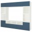 БЕСТО Шкаф для ТВ, комбин/стеклян дверцы - белый Вальвикен/темно-синий прозрачное стекло, направляющие ящика, плавно закр