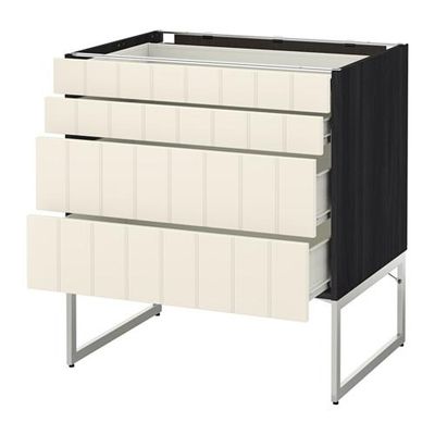 МЕТОД / ФОРВАРА Нплн шк 4 фронт/2 низк/2средн ящ - 80x60x60 см, Хитарп белый с оттенком, под дерево черный МЕТОД / ФОРВАРА Нплн шк 4 фронт/2 низк/2средн ящ - 80x60x60 см, Хитарп белый с оттенком, под дерево черный