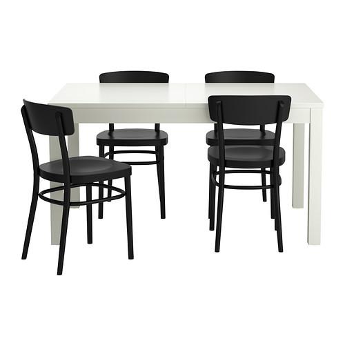 IDOLF/BJURSTA стол и 4 стула белый/черный