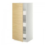 МЕТОД / МАКСИМЕРА Высокий шкаф с ящиками - 60x60x140 см, Тингсрид под березу, белый МЕТОД / МАКСИМЕРА Высокий шкаф с ящиками - 60x60x140 см, Тингсрид под березу, белый