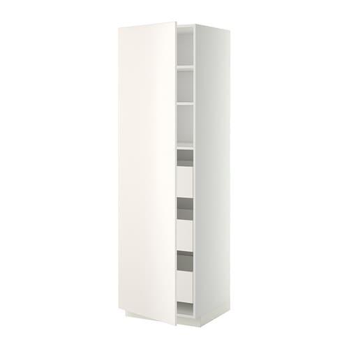 МЕТОД / МАКСИМЕРА Высокий шкаф с ящиками - белый, Веддинге белый, 60x60x200 см