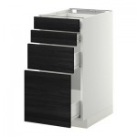 МЕТОД / ФОРВАРА Напольн шкаф 4 фронт панели/4 ящика - 40x60 см, Тингсрид под дерево черный, белый МЕТОД / ФОРВАРА Напольн шкаф 4 фронт панели/4 ящика - 40x60 см, Тингсрид под дерево черный, белый