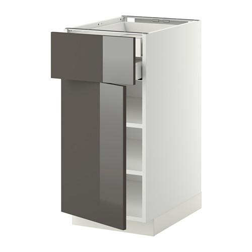 МЕТОД / МАКСИМЕРА Напольн шкаф двр/фр пнл/плк/2низ ящ - белый, Рингульт глянцевый серый, 40x60 см МЕТОД / МАКСИМЕРА Напольн шкаф двр/фр пнл/плк/2низ ящ - белый, Рингульт глянцевый серый, 40x60 см