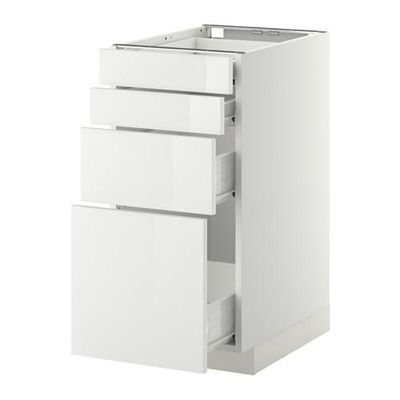 МЕТОД / ФОРВАРА Напольн шкаф 4 фронт панели/4 ящика - 40x60 см, Рингульт глянцевый белый, белый МЕТОД / ФОРВАРА Напольн шкаф 4 фронт панели/4 ящика - 40x60 см, Рингульт глянцевый белый, белый