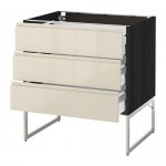 МЕТОД / МАКСИМЕРА Нплн шк 3 фрнт/3 средн ящика - под дерево черный, Воксторп глянцевый светло-бежевый, 80x60x60 см МЕТОД / МАКСИМЕРА Нплн шк 3 фрнт/3 средн ящика - под дерево черный, Воксторп глянцевый светло-бежевый, 80x60x60 см