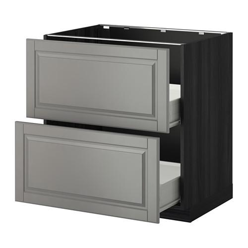 МЕТОД / ФОРВАРА Наполн шк 2 фрнт/2 средн ящ - под дерево черный, Будбин серый, 80x60 см МЕТОД / ФОРВАРА Наполн шк 2 фрнт/2 средн ящ - под дерево черный, Будбин серый, 80x60 см