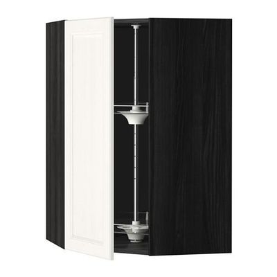 МЕТОД Угл нвсн шкф с вращающ секц - 68x100 см, Лаксарби белый, под дерево черный