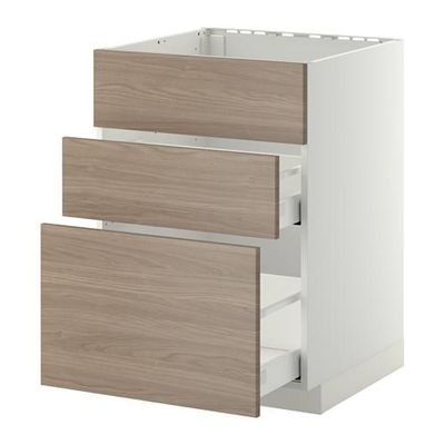 МЕТОД / МАКСИМЕРА Напольн шк п-мойку+3фрнт пнл/2ящ - 60x60 см, Брокхульт под грецкий орех светло-серый, белый МЕТОД / МАКСИМЕРА Напольн шк п-мойку+3фрнт пнл/2ящ - 60x60 см, Брокхульт под грецкий орех светло-серый, белый