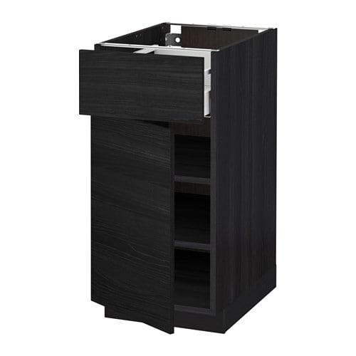 МЕТОД / МАКСИМЕРА Напольный шкаф с ящиком/дверью - под дерево черный, Тингсрид под дерево черный, 40x60 см