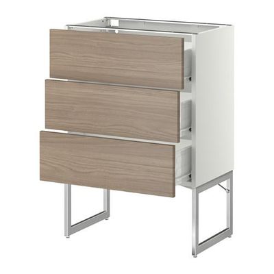 МЕТОД / ФОРВАРА Нплн шк 3 фрнт/3 средн ящика - 60x37x60 см, Брокхульт под грецкий орех светло-серый, белый МЕТОД / ФОРВАРА Нплн шк 3 фрнт/3 средн ящика - 60x37x60 см, Брокхульт под грецкий орех светло-серый, белый