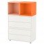 ЭКЕТ Комбинация шкафов с ножками - белый светло-оранжевый/оранжевый