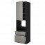 МЕТОД / МАКСИМЕРА Высок шкаф д духов+дверь/2 ящика - под дерево черный, Будбин серый, 60x60x220 см