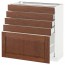 МЕТОД / МАКСИМЕРА Напольный шкаф с 5 ящиками - белый, Филипстад коричневый, 80x37 см