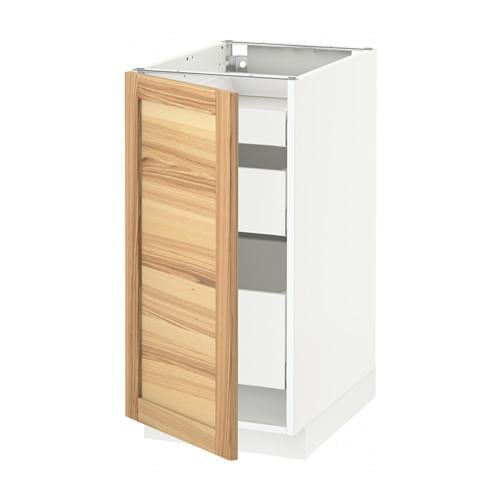 МЕТОД / МАКСИМЕРА Напольный шкаф с 1двр/3ящ - белый, Торхэмн естественный ясень, 40x60 см МЕТОД / МАКСИМЕРА Напольный шкаф с 1двр/3ящ - белый, Торхэмн естественный ясень, 40x60 см