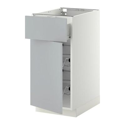 МЕТОД / ФОРВАРА Напольн шкаф с пров корз/ящ/дверью - 40x60 см, Веддинге серый, белый МЕТОД / ФОРВАРА Напольн шкаф с пров корз/ящ/дверью - 40x60 см, Веддинге серый, белый