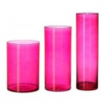 ЦИЛИНДР Набор ваз,3 штуки - розовый