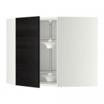 МЕТОД Угл нвсн шкф с вращающ секц - белый, Тингсрид под дерево черный, 68x60 см